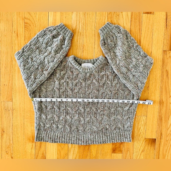 Jessica Simpson green cable knit cropped sweater size XS - Picture 5 of 6